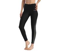 Ubestyle UPF 50+ High Waist Women's Long Swim Pants Swim Leggings Swimming Tights Sun Protective, Black Gray, XXL