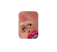 UBGICIG 16G Silver/Gold/Black Rose Septum Rings Heart CZ Hinged Nose Rings Hoops Stainless Steel Daith Piercing Jewelry Helix Tragus Conch Earrings Septum Clicker Nose Piercings for Women 8mm 10mm, 8