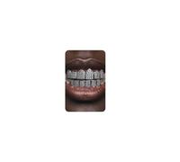 UBGICIG Grillz Grill Set, Dental Grills for Your Teeth Diamond, Grillz Teeth Men, Vampire Fake Halloween Teeth Caps Jewelry, 16.7 Inches, Silicone, Cubic Zirconia