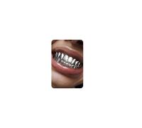 UBGICIG grillz grill set, dental grills for your teeth, grillz teeth for men, fake vampire halloween tooth caps jewelry, 24.4 Inches, Silicone, Cubic Zirconia
