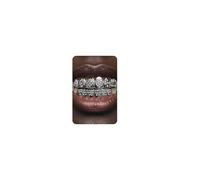 UBGICIG Grillz Grill Set, Dental Grills for Your Teeth, Grillz Teeth Men, Vampire Fake Halloween Teeth Caps Jewelry, 18.9 Inches, Silicone, Cubic Zirconia