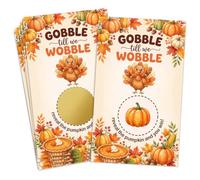 UBHCJZ 50 Pack Gobble Till We Wobble Fall Turkey Scratch Off Cards