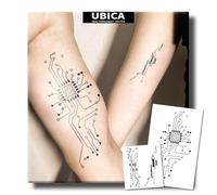 UBICA Semi Permanent Tattoo, 2 Sheets Circuit Minimalist Line Temporary Tattoo for Adult, Realistic Eectrical Panel Large Tattoos for Arm Leg, Lasts 7-15 Days, Waterproof & Non-Reflective