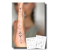 UBICA Semi Permanent Tattoo, 2 Sheets Finger Tattoos Lasts 7-15 Days, Develops Fully in 48H, Realistic, Waterproof and Non-Reflective, for Arm Finger Hand