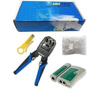 UbiGear Network/Phone Cable Tester + RJ11/RJ12/RJ22/RJ45 Crimp Crimper +100 RJ45 CAT5 CAT5e Connector Plug Network Tool Kits (Crimper315)