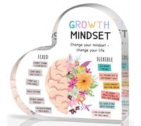 UBLURO - Heart shaped acrylic art with mental growth affirmations, educational and positive decor for therapy office and school, inspirational gift for teachers