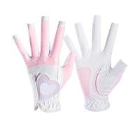 UBOHUZ 1Pair Women Golf Gloves Left Right Hand Value Soft Golfer PU Leather Non Slip Glove All Weathersof Grip For Men(Pink,20)