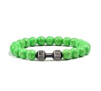 UBOHUZ 2 Pcs Stone Beads Bracelets Bangles Women Jewelry Men Bracelet Metal Accwssories Bileklik Couple for Women(17cm,Green)