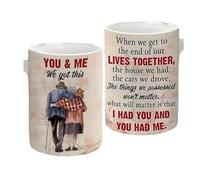 UBOHUZ 2PCS Couple Coffee Mug Wife Husband, You and Me We Got This Mug for Couples, Birthdays, Anniversaries for Couples