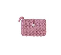 UBOHUZ 3Pcs Portable Knitting Crochet Coin Purse Solid Color Square Weaving Card Bag Handmade Ladies for Women(Pink)