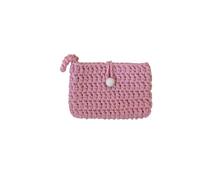 UBOHUZ 3Pcs Solid Color Weaving Card Bag Handmade Small Crochet Coin Purse Knitting Square Mini Handbags for Women for Women(Pink)