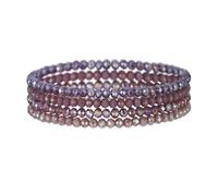 UBOHUZ 4 Pieces Set Faceted Glass Beads Stretch Bracelet for Women Men Crystal Beads Multi Color Elastic Rope Bracelet Handmade Jewelry for Women(Purple)