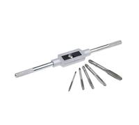 UBOHUZ 6/8 Pcs Set of Metric Plug Taps with Manual Screw Thread 3F M3 M4 M5 M6 M8 M10 M12 with Adjustable Tap Wrench 1/16-1/4" for Taps, Reamers(6pcs Set)