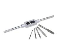 UBOHUZ 6/8pcs Hand Screw Thread Metric Plug Tap Set M3 M4 M5 M6 M8 with Adjustable Wrench for Taps, Reamers(6pcs Set)