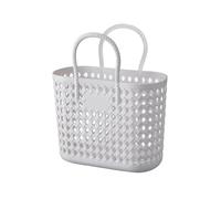 UBOHUZ Bathroom Storage Supplies Bath Shower Laundry Storage Baskets Handheld Outdoor Picnic Baskets For Bathroom,College Dorm(White,S)