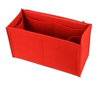 UBOHUZ Felt Cloth Insert Bag Makeup Handbag Organizer Travel Inner Purse Cosmetic Bag Mommy Bag for Handbags(Red,L)