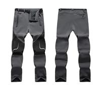 UBOHUZ Outdoor Leisure Travel Trousers Thick Warm Soft Shell Camping Hiking Skiing Outing Pant Bigger Size S-5XL Men for Hiking Fishing Ski Snow Camping(Light grey,XL)