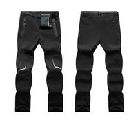 UBOHUZ Outdoor Leisure Travel Trousers Thick Warm Soft Shell Camping Hiking Skiing Outing Pant Bigger Size S-5XL Men for Hiking Fishing Ski Snow Camping(Black,3XL)
