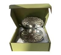 UBOHUZ Shell Shape Stainless Steel Dish Plate Metal Cheese Tableware Storage Jewelry Table Decoration for Women(With green box)