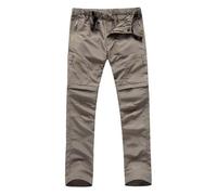 UBOHUZ Summer Detachable Quick Dry Cargo Pants Men Waterproof Active Multifunction Pockets Outdoor Long Trousers Casual for Hiking Fishing Ski Snow Camping(Khaki,XL)