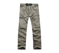 UBOHUZ Summer Pants For Men Quick Drying Women Cargo Waterproof Climb Trekking Camp Work Detachable Stretch Shorts for Hiking Fishing Ski Snow Camping(Khaki,L)