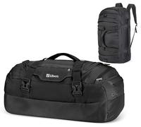 Ubon 55L Travel Duffel Backpack Waterproof 4-Way Holdall Gym Bag Black | Large capacity, Shoe compartments, Padded straps, Foldable, Multi-functional, Wheel-less, Camping, Travel, Overnight, Fitness
