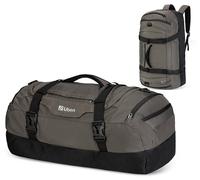 Ubon Large Duffel Bag Holdall Bags with Shoe Compartments 4-Way Sports Gym Duffel Backpack with Padded Straps 55L Camping Traveling Duffle Bag Waterproof Gym Bag Overnight Bags Grey