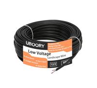 UBOORY 12 Gauge Wire 2 Conductor 50FT, 12/2 Low Voltage Landscape Wire, Low Voltage Wire, Outdoor Direct Burial Electrical Wire, Copper Wire