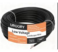 UBOORY 16/2 Low Voltage Landscape Wire 100Feet, 16 Gauge Wire 2 Conductor, Low Voltage Wire, Outdoor Direct Burial Electrical Wire, Copper Wire