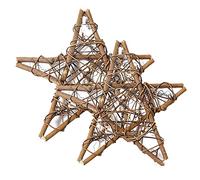 Ubrand HS 2PCS 10’’ Natural Brown Vine Stars Wicker Rattan Star for Home Garden Wreath Christmas Tree Decor