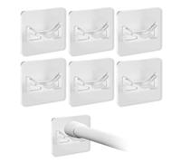UBRAVE 6 Piece Shower Curtain Rod Holder, Self Adhesive Rod Mount Retainer, Shower Pole Holder No Drilling,Strong Load-Bearing, Easy Installation, Ideal For Bathroom Stability (Rod Not Included)