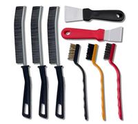 UBRAVE 8-piece Groove Cleaning Tool Set, Including 3 Groove Gap and 3 Mini Small Wire Brushes, 2 Non-scratch Oven Scrapers