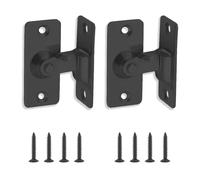 UBRAVE 90 Degree Door Lock Slide Gate Latch,Stainless Steel Angle Door Latch Buckle, Stainless Steel Matte Finished,for Barn, Garden, Bathroom,Outdoor, Garage,Window,Sliding Door (Black-2 Pack)