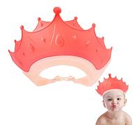Ubrave Baby Shower Cap Shield, for Kids, Visor Hat Eye and Ear Protection 0-9 Years Old Children, Adjustable Bath Head Size 38-60cm, Cute Crown Shape -Pink