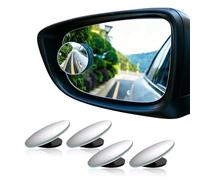 UBRAVE Blind Spot Mirrors, Round Frameless Blind Spot Adhesive 360° Rotate Sway Adjustable and Waterproof, HD Glass Convex Mirror Maximize RearView, Universal for Car SUV Trucks Traffic Safety, 4 Pcs