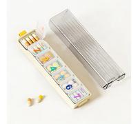 UBRAVE Portable Weekly Pill Box, Travel Daily Pill Box, Easy Slide to Open Tablet Organiser - 7 Compartments(Indiv Lid), for Fish Oils, Vitamins, Supplements & Medicine - Pale Yellow