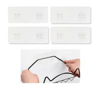 UBRAVE Self Adhesive Hooks, 4 Pcs Clear Shower Caddy Sticker No Drilling Hanging Hooks for Bathroom Organiser, Shower Corner Shelf Adhesive for Bathroom Storage Shelf, Kitchen Rack, Soap Holder