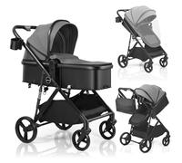 UBRAVOO 2 in 1 Baby Stroller, Folding Infant Newborn Pram Stroller with Reversible Seat, Canopy, Storage Basket, Cup Holder, Lightweight Pushchair- Toddler Strollers for 0-36 Months Old Babies