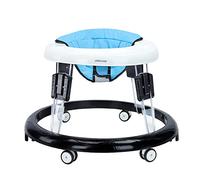 UBRAVOO Adjustable Baby Walker, Walkers for Baby with Universal Wheels, Height Adjustable, Folding & Compact Walker for Girls Boys 6-18 Months, PU Blue
