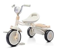 UBRAVOO Baby Tricycle, Foldable Toddler Trike with Pedals, Cool Lights, Durable Wheels and Comfortable Seat, Baby First Walker Trike for 1-5 Years Old Girls, Boys (White)