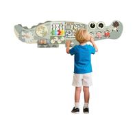 UBRAVOO Crocodiles Wooden Activity Wall Board, Crocodile Busy Board Wall Mounted Educational Sensory Panel, Children's Room Decor