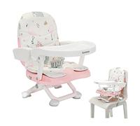 UBRAVOO Portable High Chair 6 Months Plus, Lightweight Baby Booster Seat with Removable Tray, Easy Clean Folding Booster Chair for Babies Toddlers, ACE1013 (Pink Flamingos)