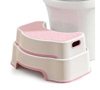 UBRAVOO Toilet Stool for Adults, Non Slip Bathroom Step Stool, Potty Training Squat Stool for Toddlers, Toilet Step for Kids, Seniors & Pregnant Women (Pink)