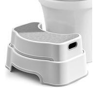 UBRAVOO Toilet Stool for Adults, Non Slip Bathroom Step Stool, Potty Training Squat Stool for Toddlers, Toilet Step for Kids, Seniors & Pregnant Women (Gray)