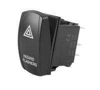 Ubric Blue Hazard Warning Rocker Switch, 20A/12V 10A/24V 5Pin On/Off Switch with Jumper Wires Set for Cars Boats RVs Yachts Trailers