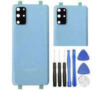 Ubrokeifixit Galaxy S20+,S20 Plus Rear Back Glass Cover Replacement for Samsung Galaxy S20+ G985 6.7",S20+ 5G G986,Pre-Cut Tape(NOT for S20 6.2",NOT for S20 Ultra 6.9") (Blue+Camera Lens)
