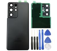Ubrokeifixit Galaxy S21 Ultra Rear Panel Back Glass Door Cover Replacement for Samsung Galaxy S21 Ultra 5G G998 6.8",with Pre-Cut Tape(NOT for S21 6.2",NOT for S21+ 6.7") (Black)