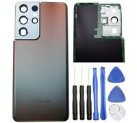 ubrokeifixit Galaxy S21 Ultra Rear Panel Back Glass Door Cover Replacement for Samsung Galaxy S21 Ultra 5G G998 6.8",with Pre-Cut Tape (Silver)