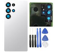 Ubrokeifixit Galaxy S25 Ultra S938U Rear Back Glass Door Cover Replacement for Samsung Galaxy S25 Ultra SM-S938U S938W S938U1 S938N S938E 2025 6.9",w/Camera Lens (S938-White Silver)