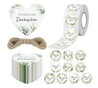 UBSIUH 100 Labels And 500 Sealing Stickers, Love Thank You Tags, Gift Decorative Tags, Packaging Envelope Sealing Stickers.